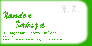 nandor kapsza business card